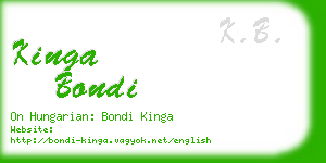 kinga bondi business card